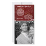 Our 1st Christmas White Ornaments Photo Card