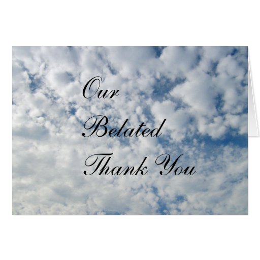 Our Belated Thank You Card Zazzle