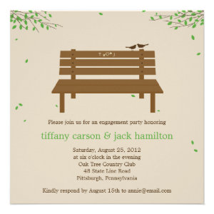 Our Bench Engagement Party Invitation