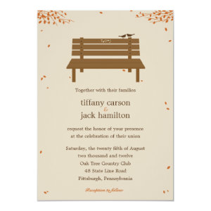 Our Bench Fall Wedding Invitation Custom Invites