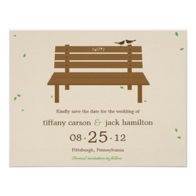 Our Bench Wedding Save The Date Announcement