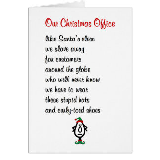 Our Christmas Office - a funny Christmas Poem Greeting Card
