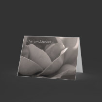 Our condolences - rose card in b&w cards