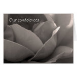 Our condolences - rose card in b&w