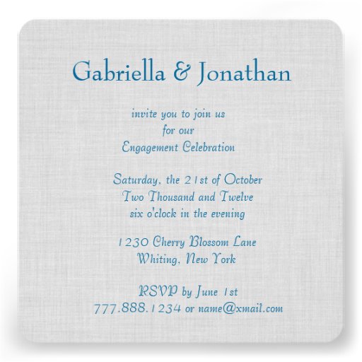 Our Engagement Aqua Lace Initials V09 NAVY BLUE Custom Announcement