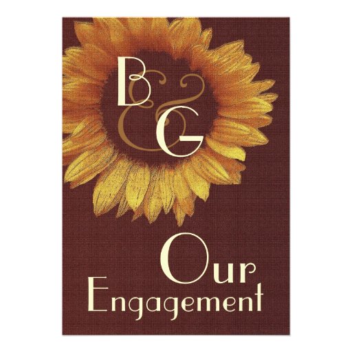 Our Engagement - Gold Sunflower Invite