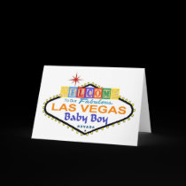 Our Fabulous Las Vegas Baby Boy Announcement Card
