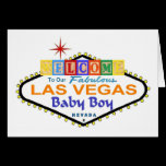 Our Fabulous Las Vegas Baby Boy Announcement Card cards