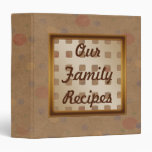 Our Family Recipes Cookbook Binder