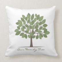 Our Family Tree Pillow - Large Leaves