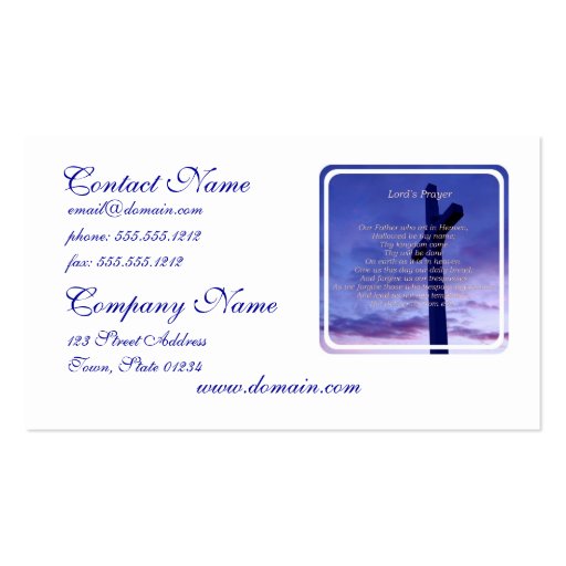 Our Father Business Cards (front side)