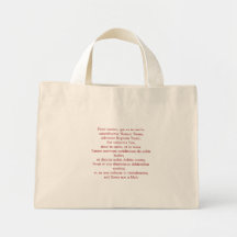 Our Father in Latin Canvas Bags