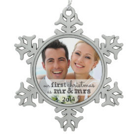 Our First Christmas as Mr & Mrs Snowflake Ornament