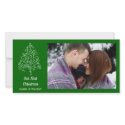 Our First Christmas Green photo cards by loraseverson Our First Christmas Green photo cards