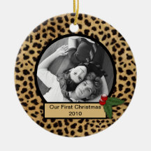 Our First Christmas Leopard Print Ornament