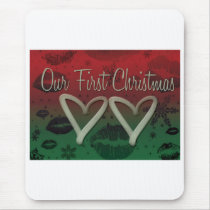 OUR FIRST CHRISTMAS mousepads by perfectpostage OUR FIRST CHRISTMAS mousepads