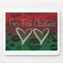 OUR FIRST CHRISTMAS mousepads by perfectpostage OUR FIRST CHRISTMAS mousepads