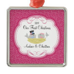Our First Christmas Ornament Bride Groom Birds
