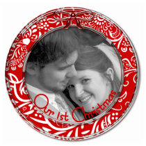 Our First Christmas Ornament RED photo sculptures by samack Our First Christmas Ornament RED photo sculptures