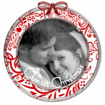 Our First Christmas Ornament RED photo sculptures by samack Our First Christmas Ornament RED photo sculptures