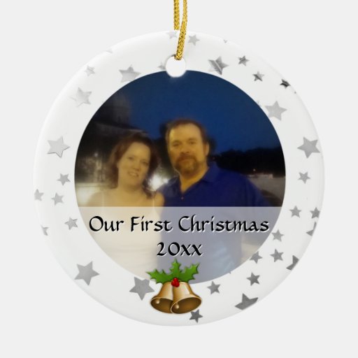 our first christmas photo couple ceramic ornament zazzle our first christmas photo couple ceramic ornament zazzle