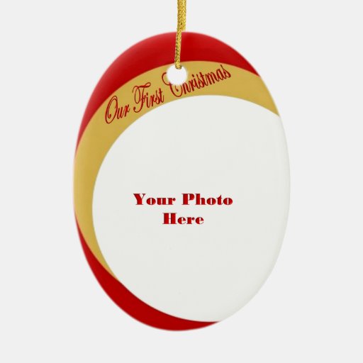 our first christmas photo frame ceramic ornament zazzle our first christmas photo frame ceramic ornament zazzle