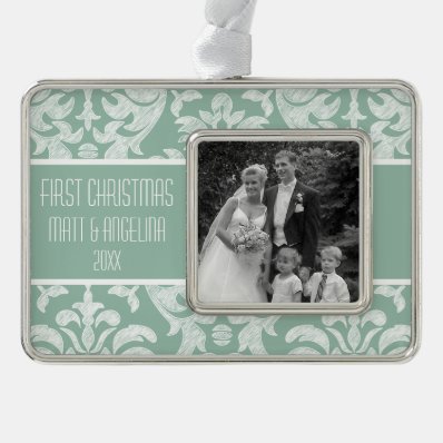 Our First Christmas Photo - Wedding or Engagement Ornament