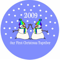 Our First Christmas Together 2009 (GLBT Snowmen) photo sculptures by LushLaundry Our First Christmas Together 2009 (GLBT Snowmen) photo sculptures