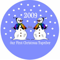 Our First Christmas Together 2009 (GLBT Snowwomen) photo sculptures by LushLaundry Our First Christmas Together 2009 (GLBT Snowwomen) photo sculptures