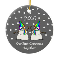 Our First Christmas Together 2010 (GLBT Snowmen) Christmas Ornaments