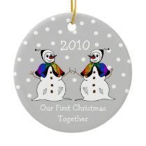Our First Christmas Together 2010 (GLBT Snowwomen) Christmas Tree Ornaments