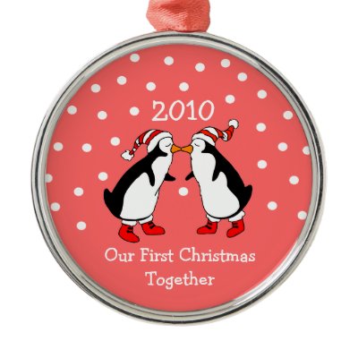 Our First Christmas Together 2010 (Penguins) Christmas Tree Ornament