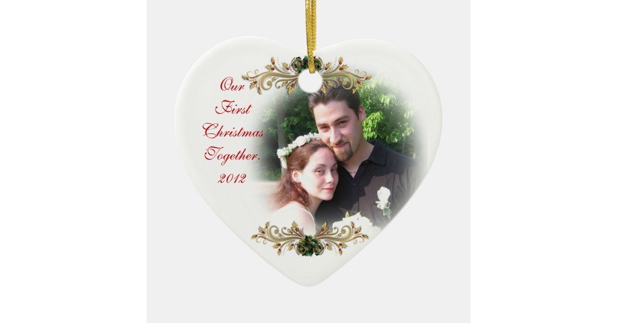 our first christmas together ornament heart zazzle our first christmas together ornament heart zazzle