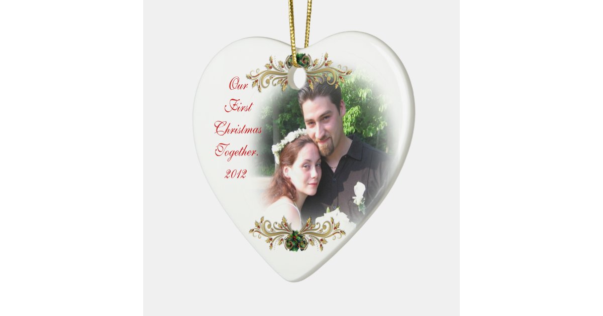 our first christmas together ornament heart zazzle our first christmas together ornament heart zazzle