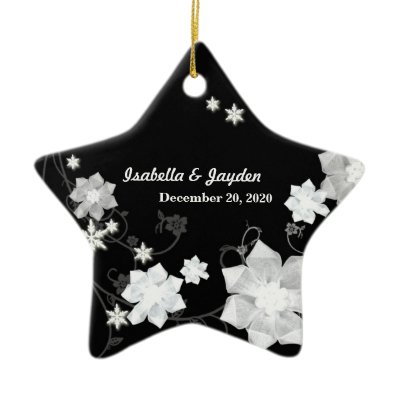 Our First Christmas Winter Wedding Couple Keepsake Christmas Tree Ornaments