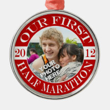 Our First Half Marathon - 2012 Christmas Tree Ornament