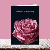 Our First Valentines Day -- Rose card