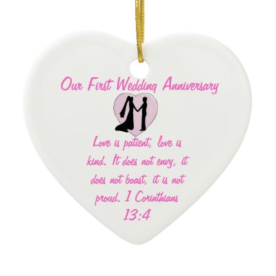 Our First Wedding Anniversary Heart Ornament