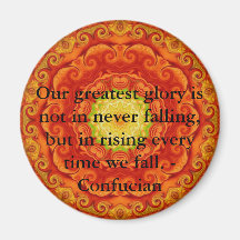 Our greatest glory is not in never falling, but... refrigerator magnet