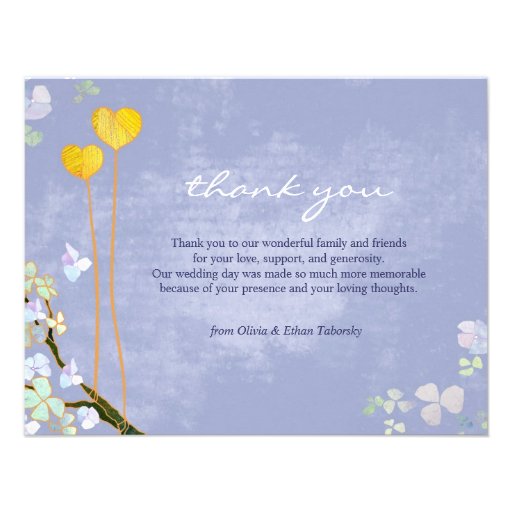 Our Hearts Elegant Wedding Thank You Flat Cards 4.25