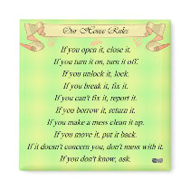 Our House Rules Refrigerator Magnets