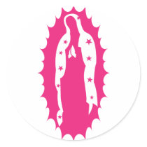our lady guadalupe pink stickers