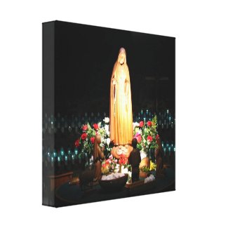 Our Lady of Fatima Statue Wrapped Canvas Print