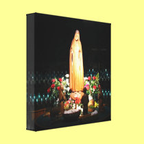 Our Lady of Fatima Statue Wrapped Canvas Print canvas prints