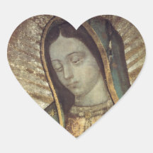 OUR LADY OF GUADALUPE HEART STICKERS