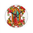 Our Lady of Guadalupe Round Clocks