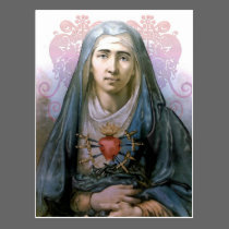 Our Lady of Sorrows Holy Card postcards