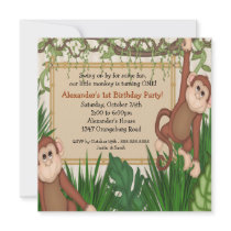 Our little Monkey 1st Birthday Invites