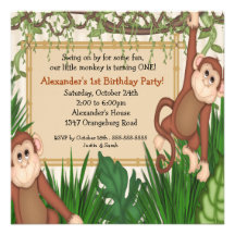 Our little Monkey 1st Birthday Invites