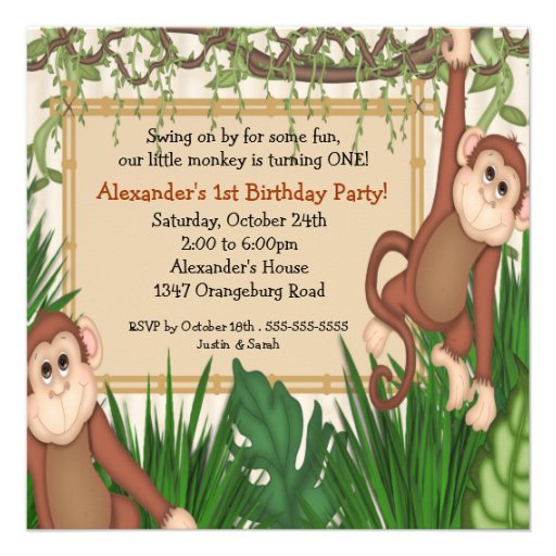 Our little Monkey 1st Birthday Invites
